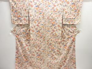 未使用品　草花模様小紋着物